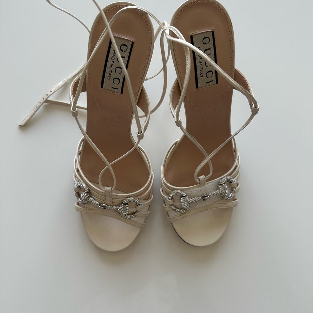 Gucci Women's Cream Strappy Sandals